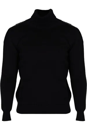 Les Hommes Strik, Herre, Sort, 2XL, Uld, Elegant Uldblandingssweater