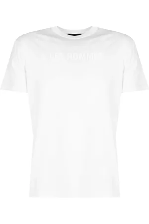 Les Hommes Top, Herre, Hvid, 2XL, Elegant Rund Hals T-Shirt