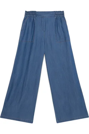 Oltre Jeans, Dame, Blå, S, Denim, Tencel Palazzo Bukser med Denim Effekt