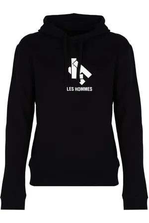 Les Hommes Sweathshirts & Hoodies, Herre, Sort, S, Bomuld, Enkel Hættetrøje med Justerbar Hætte