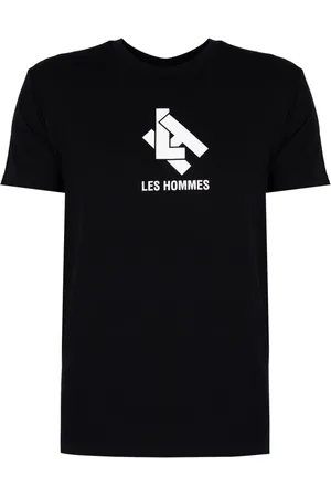 Les Hommes Top, Herre, Sort, S, Bomuld, Elegant Rund Hals T-Shirt
