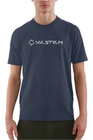 MA.STRUM Top, Herre, Blå, L, Bomuld, Sprækket Logo Tee Ink Navy
