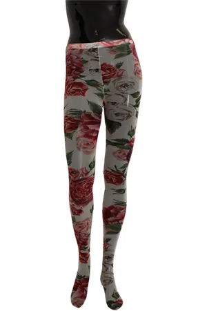 Dolce & Gabbana Undertøj, Dame, Flerfarvet, M, Nylon, Blomstret Mesh Strømpebukser