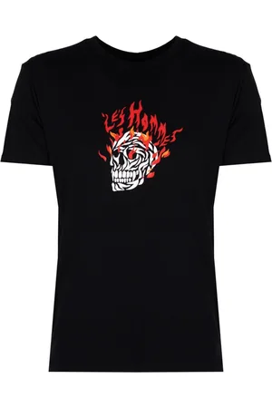 Les Hommes Top, Herre, Sort, L, Bomuld, Klassisk Rund Hals T-Shirt