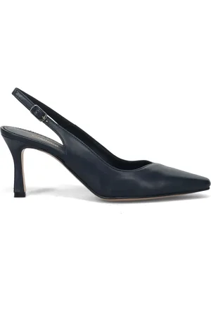 Calpierre Sko, Dame, Blå, 37 1/2 EU, Læder, Blå Hæl Pumps