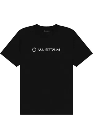 MA.STRUM Top, Herre, Sort, XL, Bomuld, Cracked Logo T-Shirt Jet
