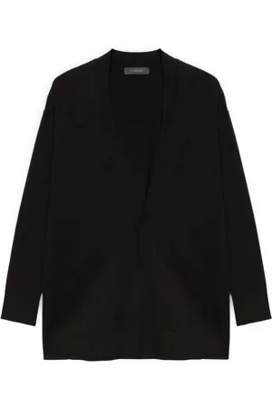 Elena Miro Strik, Dame, Sort, M, Polyester, Åben Front Viskose Cardigan