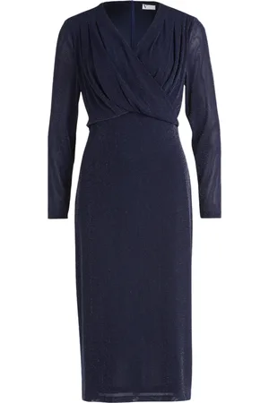 Vera Mont Kjole, Dame, Blå, 2XL, Elegant Lurex Cocktailkjole