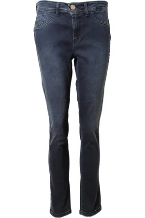 AMELIE & AMELIE Jeans, Dame, Blå, 4XL, Uld, Blå Krysantemum Bukser
