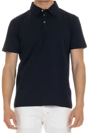 Roberto Collina Top, Herre, Blå, M, Bomuld, Blå Bomuld Jersey Polo Skjorte