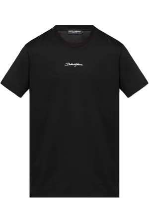 Dolce & Gabbana Top, Herre, Sort, M, Bomuld, T-shirt med logo