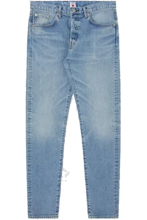 Edwin Jeans, Herre, Blå, W33 L32, Bomuld, Slim Tapered Jeans Blå Lysbrugt