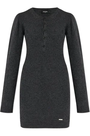 Dsquared2 Kjole, Dame, Grå, S, Uld, Uldkjole