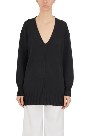 ISABEL BENENATO Strik, Dame, Sort, M, V-hals sweater