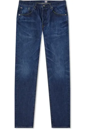 Edwin Jeans, Herre, Blå, W32 L32, Bomuld, Slim Tapered Jeans Blå Midt Mørk