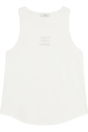 Oltre Top, Dame, Hvid, L, Polyester, Modal Blanding Logo Top