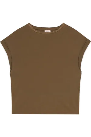 Oltre Top, Dame, Grøn, L, Bomuld, Kimonoærme T-shirt