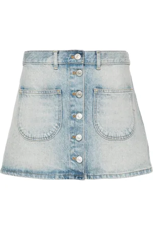 Courrèges Nederdel, Dame, Blå, S, Denim, Denim Mini Nederdel