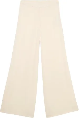 Oltre Bukser, Dame, Hvid, XL, Bred Ben Palazzo Bukser i Blød Tencel Blanding