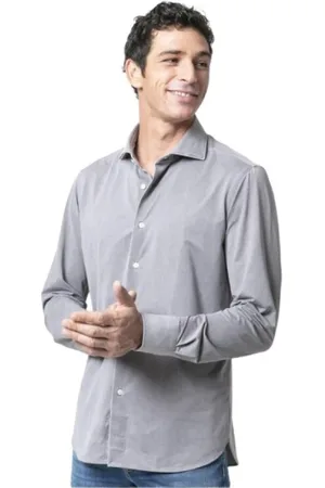 Orian Skjorte, Herre, Grå, M, Taupe Velvet Skjorte Langærmet