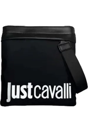 Roberto Cavalli Taske, Herre, Sort, ONE SIZE, Uld, Sort Skuldertaske med Zs938 Stil