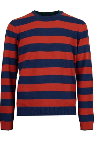 Gallo Strik, Herre, Flerfarvet, XL, Uld, Blå Uld Cashmere Crew-Neck Sweater