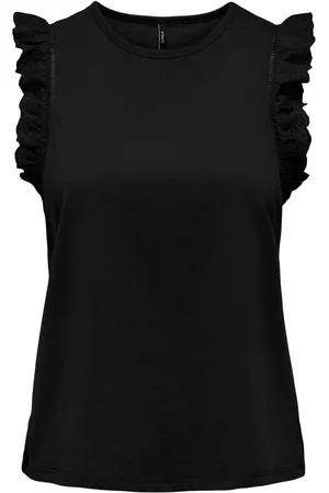 ONLY Top, Dame, Sort, M, Bomuld, Ærmeløs Top
