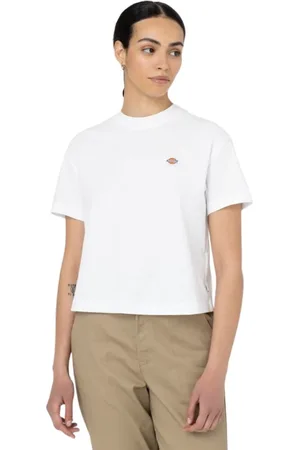 Dickies Top, Dame, Hvid, L, Bomuld, Afslappet Bomulds T-shirt