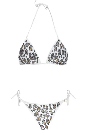 FISICO Badetøj, Dame, Flerfarvet, XS, Uld, Hvidt Hav Bikini med Strass Detaljer
