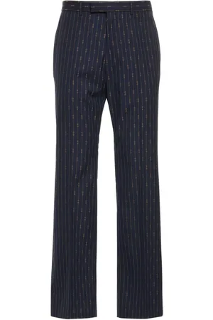 Gucci Bukser, Herre, Blå, L, Horsebit Straight Leg Bukser