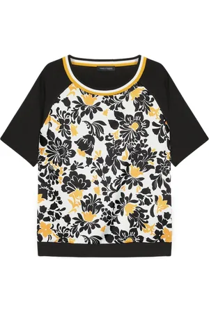 Fiorella rubino Strik, Dame, Flerfarvet, M, Uld, Blomstret kortærmet pullover
