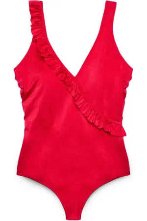 Fiorella rubino Badetøj, Dame, Rød, M, Uld, Ruffled One-Piece Swimsuit