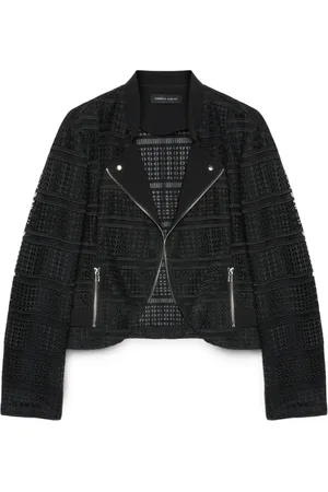 Fiorella rubino Jakke, Dame, Sort, 2XL, Polyester, Kort Macrame Bikerjakke