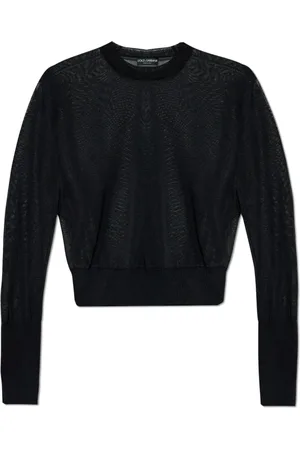 Dolce & Gabbana Strik, Dame, Sort, XS, Uld, Trøje med logo
