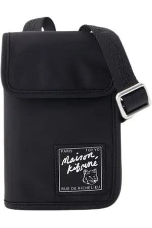 Maison Kitsuné Taske, Herre, Sort, ONE SIZE, Uld, Stilfuld Messenger Taske
