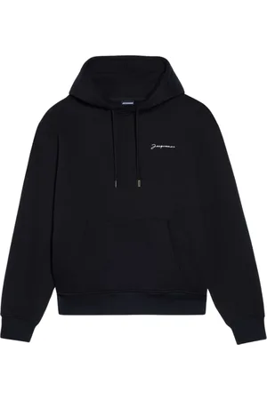 Jacquemus Sweathshirts & Hoodies, Dame, Sort, M, Bomuld, Broderet Sweatshirt Sort Hættetrøje