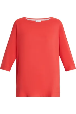 Persona by Marina Rinaldi Bluser & Skjorter, Dame, Rød, M, Uld, Elegant Boatneck Tunika Silhuet