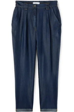 Motivi Jeans, Dame, Blå, XS, Tencel™ Gulerodsbukser med elastisk talje