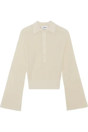 Soulland Strik, Dame, Hvid, 2XS/XS, Uld, Flare Sleeve Strik Jumper