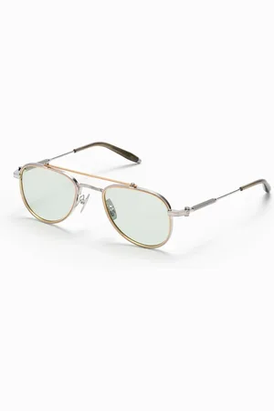 AKONI Tilbehør, Herre, Gul, ONE SIZE, Uld, Innovative Aviator Briller - Sølv/Guld/Oliven