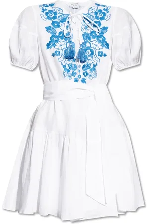 Kate Spade Kjole, Dame, Hvid, L, Uld, Blomstret mønsterkjole