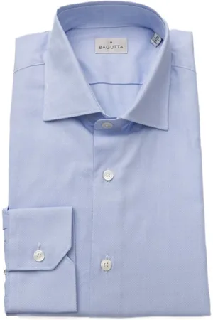 BAGUTTA Skjorte, Herre, Blå, 2XL, Bomuld, Elegant Fransk Krave Skjorte