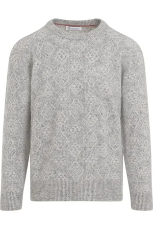 Brunello Cucinelli Strik, Herre, Grå, M, Bomuld, Grå sweater