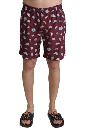 Dolce & Gabbana Badetøj, Herre, Brun, S, Uld, Hatte Print Strandtøj Svømme Shorts