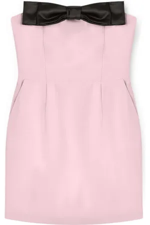 Motivi Kjole, Dame, Lyserød, XL, Polyester, Kort Crepe Bustier Kjole med Maxi Bue