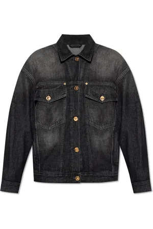 VERSACE Jakke, Dame, Sort, XS, Denim, Oversize denim jakke