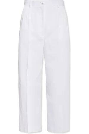 Dolce & Gabbana Bukser, Dame, Hvid, 3XS, Bomuld, Højtaljede culottes