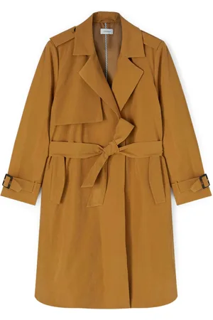 Motivi Frakke, Dame, Brun, L, Polyester, Langt Fløjl Trenchcoat
