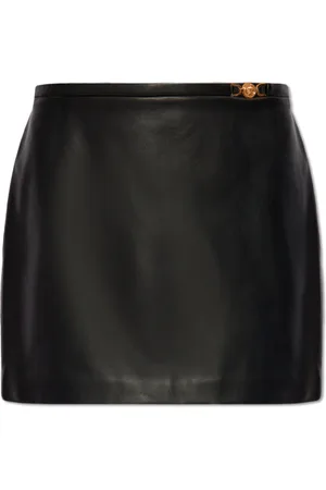VERSACE Nederdel, Dame, Sort, S, Læder, Læderskørt