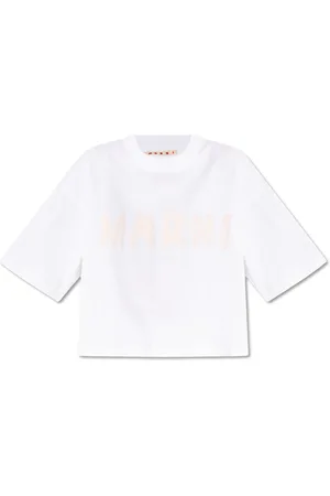 Marni Top, Dame, Hvid, 2XS, Bomuld, T-shirt med trykt logo